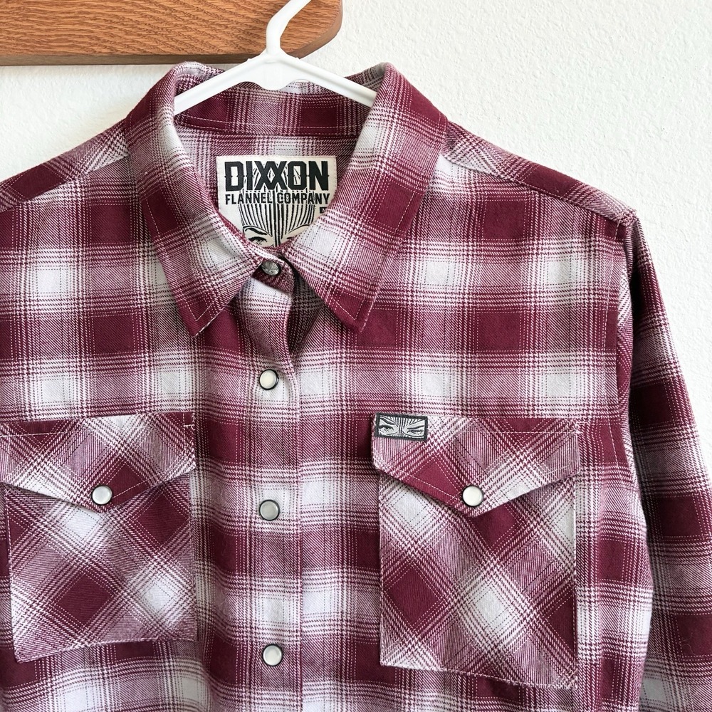 DIXXON Flannel Company Badwood Red Maroon Pearl Snap Shirt Womens Medium